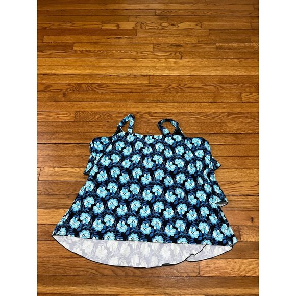 Coldwater Creek Tankini Tank Top Women's Plus Size 24W Blue Floral Layered - Picture 4 of 4